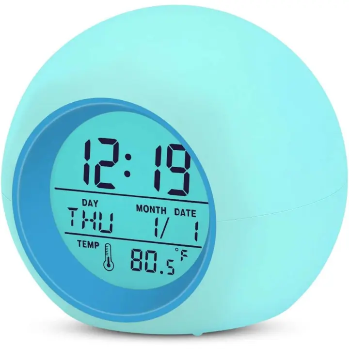 Reloj despertador digital para niños with Luz Nocturna de 7 Colores, ideal para niños Pequeños y Bebés, funciona con Pilas (puede trater Las suyas), ideal para Mesita de Noche, dormitorio o escritorio. - 1