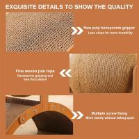 1pc Delgado Almohadilla De Rasguño Para Gato De Madera Con Diseño Arqueado Vertical Espacioso Bola Interactiva De Sisal Construcción De Cartón Fuerte - details 5