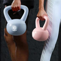 ManiBoom Pesas Rusas PVC SUAVE 2 kilos 3kg 4kg 5kg 6kg 8kg 10kg 12kg - Pesa Rusa Kettlebell Relleno de Arena de Hierro INSONORIZADO con Agarre Grueso ANTIDESLIZANTE - Protege el Suelo - details 6