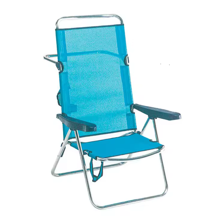 Alco Silla Playa Alta Aluminio 670ALF/30 Azul - Resistente Aluminio - Respaldo Alto - Posición Cama - Plegable - 1