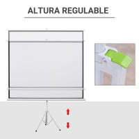 HOMCOM Pantalla de Proyector Manual con Soporte 100 Pulgadas Pantalla de Proyección Portátil Formato 4:3 para Interior y Exterior Cine en Casa Patio 203x152 cm Blanco - details 1