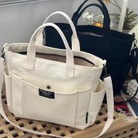 Bolso De Hombro Único De Lona Para Mujer Estudiante Capacidad Grande Estilo Minimalista Urbano Diagonal Cruzado Ecológico - details 17
