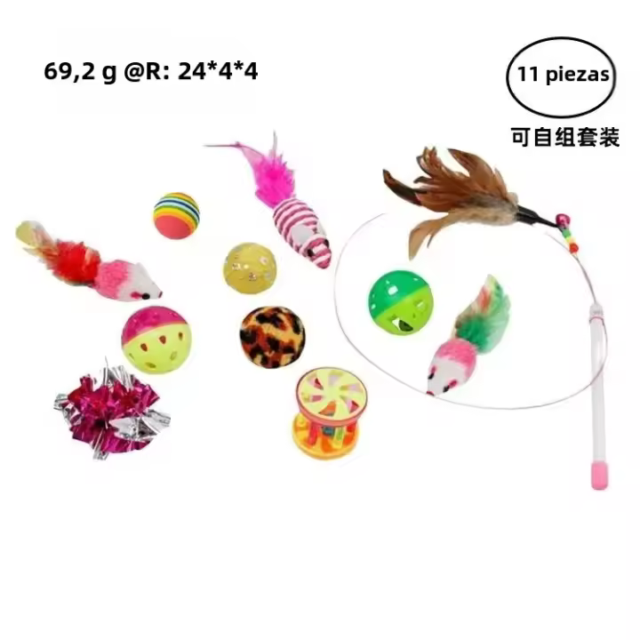 Juego De Juguetes Para Gatos 10/11 Piezas Pack De Variedad Juguete Divertido Para Gatos Combustible De Plástico - 1