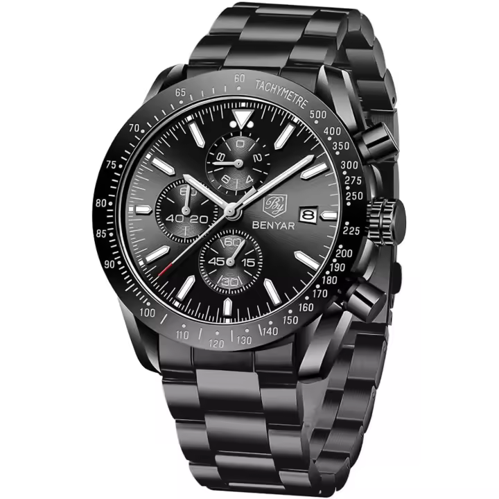 Relojes para Hombre Analógico Movimiento Cuarzo Cronografo Impermeable Luminoso Moda Casual Reloj de Pulsera Correa de Cuero Elegante Regalo para Hombre - 1