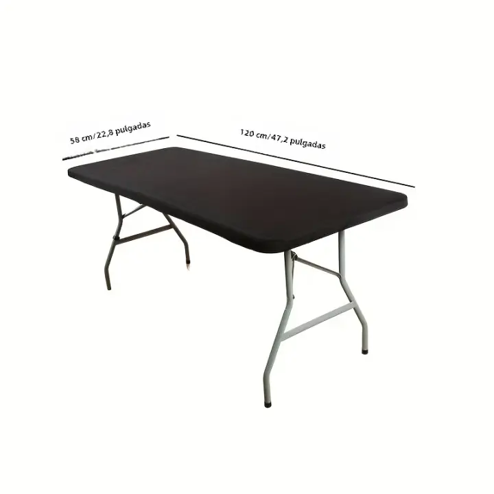 Mantel Rectangular Lavable Para Fiestas Al Aire Libre Y Camping Tamaño 4ft/6ft Elástico Y Ajustable De Poliéster/Celulosa Para El Hogar - 1