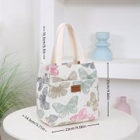 Nueva Bandolera De Lona Con Estampado Floral Bolsa De Almuerzo Portátil Con Varios Bolsillos Y Cierre De Cremallera Para El Día a Día - details 0