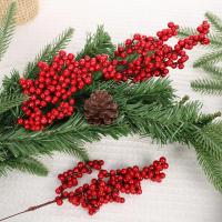 Ramas De Bayas Rojas Artificiales Para Decoración De Navidad Árbol De Navidad Fiesta Hogar Mesa Adornos Wreath DIY Regalo - details 2