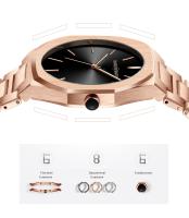 Reloj De Pulsera De Lujo Para Hombres Y Mujeres En Color Rosa Oro Con Correa De Acero Inoxidable Y Cierre De Seguridad Reloj De Moda Negra Resistente Al Agua De 40mm - details 10