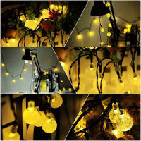 Cadena De Luces LED Solar Exterior 5m 20LED Luz Blanca Cálida Impermeable Para Decoración De Jardín Boda Navidad - details 1