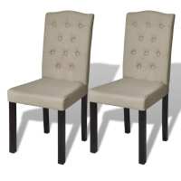 vidaXL Sillas de comedor 2 unidades de tela camel - details 0