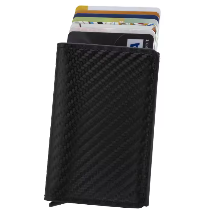 IMAXWAVE Tarjetero Hombre Negro Carbono RFID NFC - 1