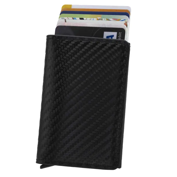 IMAXWAVE Tarjetero Hombre Negro Carbono RFID NFC - 1