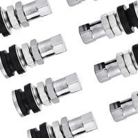 Kit De Valvulas De Neumáticos Para Coche Moto Y Camión 10pcs Con Cierre Antipolvo Acero Metálico Corto Estilo Tubo Sin Goma - details 1