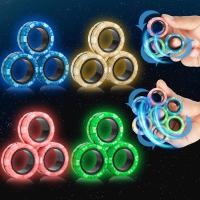 Juego De 12 Anillos Magnéticos Brillo En Oscuridad Juguete Antiestrés Para Adultos Y Niños Con Ansiedad Y ADHD Alivio De Estrés - details 0