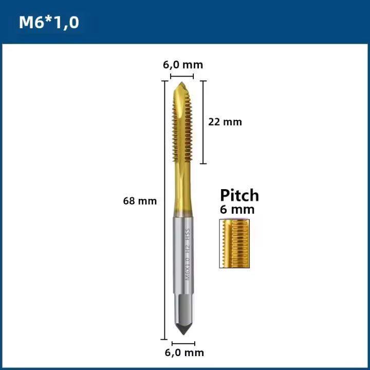 CMCP Herramienta De Taladro De Rosca HSS 6542 Tapa De Hilo Recta Metrิกa Para Metalworking Material De Acero Aluminio - 1