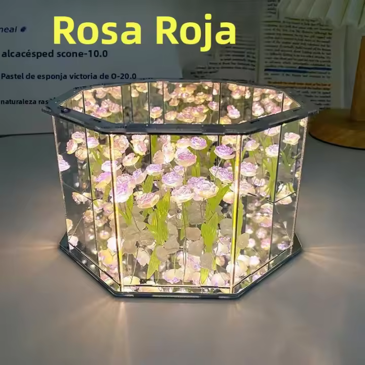 Lámpara De Espejo En Forma De Tulipán DIY Iluminación Nocturna 3D Hecha De ABS Y PVC Con Luz LED Regalo De Cumpleaños - 1