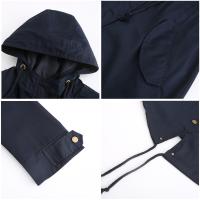 Abrigo De Trench De Algodón Para Mujer plus Talla Con Capucha Estilo Casual Cierre De Cremallera Manga Larga Color Sólido Para Otoño E Invierno - details 25