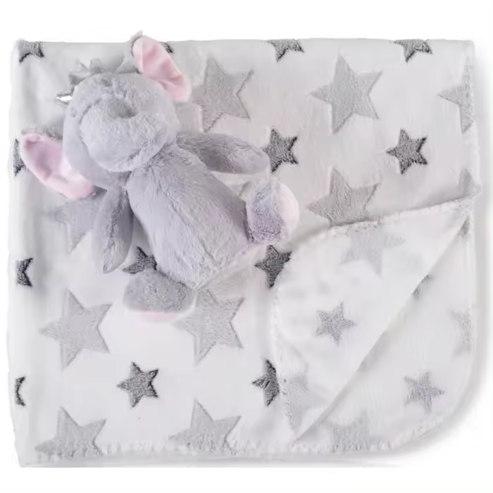 Cobertor de bebé com brinquedo Cangaroo Elephant grey - 1