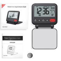 Reloj De Alarma Digital NOKLEAD Para Viaje Pequeño Con Pantalla LCD Luz Alba Fecha Temperatura Sono 12/24H Fin De Semana Para Dormitorio Y Oficina - details 5
