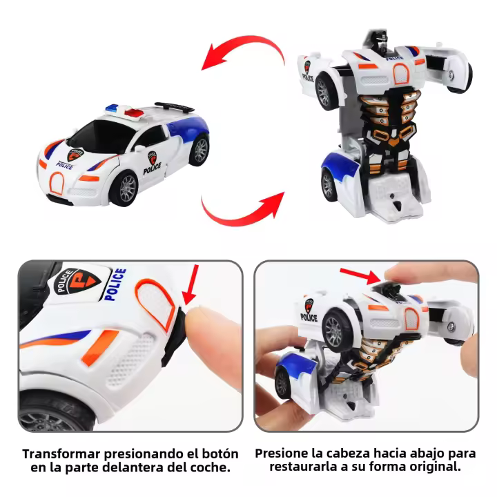 Juguete Transformable Coche Robot Para Niños 13.5cm 2 En 1 Modelo Desplazable Juguetes De Coche Para Niños Regalo Para Niños - 1