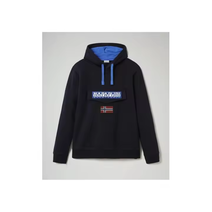 Sudadera con Capucha Burgee Invierno, Marca Napapijri, Variedad de Color y Talla, Para Hombre - 1