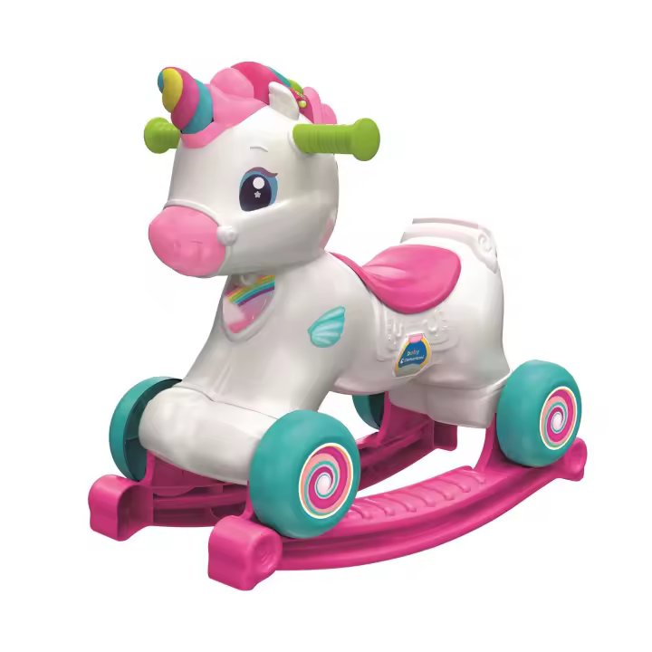 Clementoni 61555 El Unicornio Balancín Unicornio balancín y correpasillos con música, Canciones y contenidos educativos: números, Letras, para bebés a Partir de 12 Meses - 1