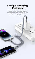 Cable De Datos De Carga Super Rápida 100W 3-en-1 Desmontable Libremente Para iPhone Huawei Xiaomi Con Conectores USB a Lightning Y Tipo C - details 3
