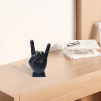 Estatua De Resina Para Decoración Del Hogar Con Postura De Mano Y Palos De Batería Moderna Adorno De Estante Accesorios De Música - details 2