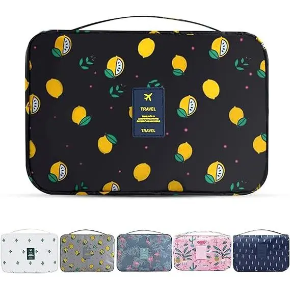 Neceser de viaje colgante, neceser de flamenco, neceser portátil para mujer, neceser de gran capacidad, perfecto para viajes y uso diario - 1
