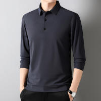 Camisa Polo De Manga Larga Para Hombre Estilo Casual Transpirable Y Cómoda Para El Verano Tejido De Gasa Sólido De Algodón Blends - details 14