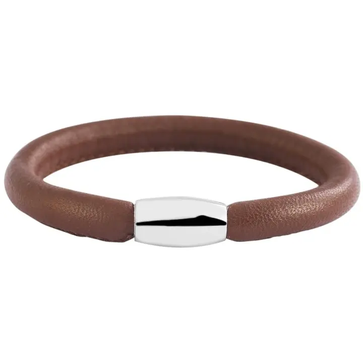 Akzent® Pulsera Redonda de Couro Genuíno Cham Cham 18cm - 1