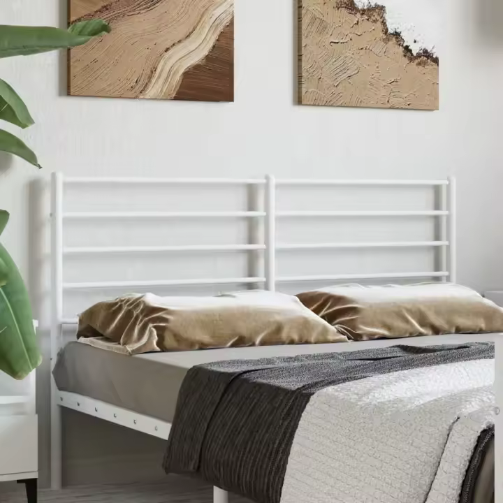 vidaXL Cabecero de metal blanco 140 cm - 1