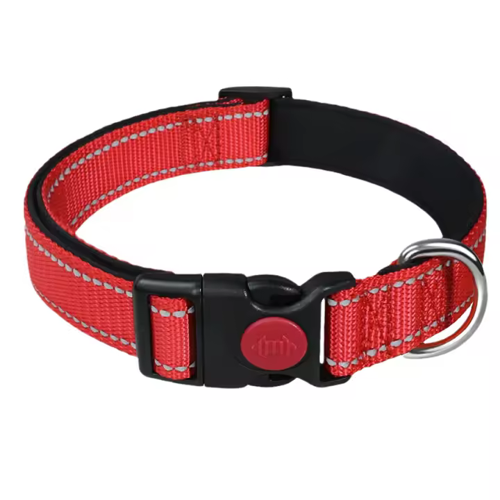 Correa Reflectante De Nylon Ajustable Para Perros Y Gatos Collar Básico Con Cierre Rápido Para Todas Las Estaciones - 1