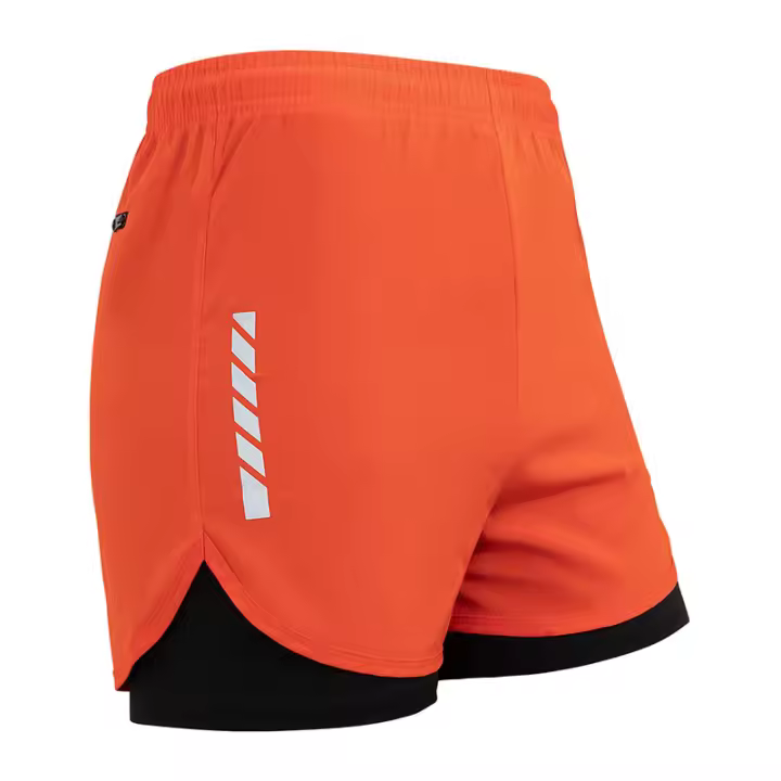 Shorts De Correr Para Hombre Con Bolsillos Cremallera Y Tela Transpirable Para Ejercicios Incluye Envolvente 2 En 1 - 1