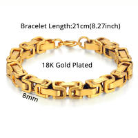 Pulsera De Acero Inoxidable 316L Para Hombre 8mm Color Oro Cadena De Mano Pulsera Hip Hop Joyería Regalo Para El Hombre - details 2