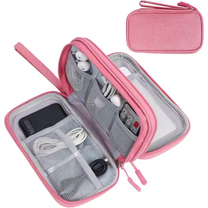 Bolsa organizadora de accesorios electrónicos, Bolsa organizadora cables de viaje de Doble Capa, Bolsa de viaje portátil - 1