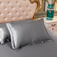Funda De Almohada De Seda Mulberry 2Pcs Color Sólido Suave Cubierta De Cojín De Lujo Satén Para Decoración Hogar Y Hotel Funda De Almohada Adulto Saludable - details 1