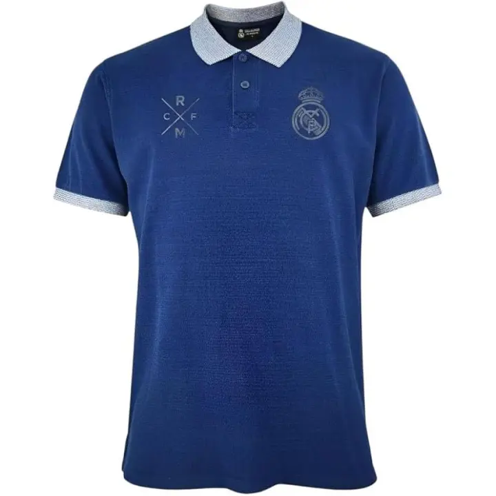 Polo Oficial Real Madrid Azul Marino con Detalles en Blanco - 1