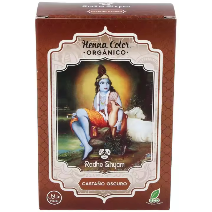 Radhe Shyam Hena Tinte Natural Castaño Oscuro Polvo 100Gr - 1