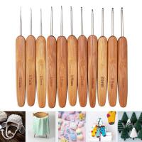 Ganchos De Crochet Largos De Madera De Bambú Para Manualidades Pequeños Y Herramientas De Tejido DIY Accesorios De Costura - details 0