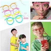 Gafas De Plástico Suave Divertidas Con Tubo De Pajita Reutilizable Accesorios Para Barra Creativos Juguete Para Niños Regalo Fiesta Supplies - details 4