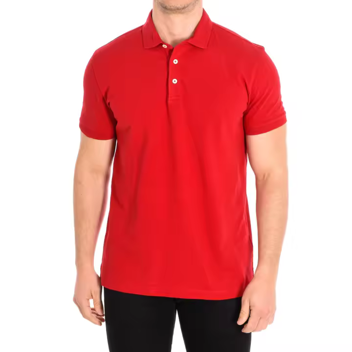Café Coton-Polo manga corta y cuello de solapa RED para Hombre - 1