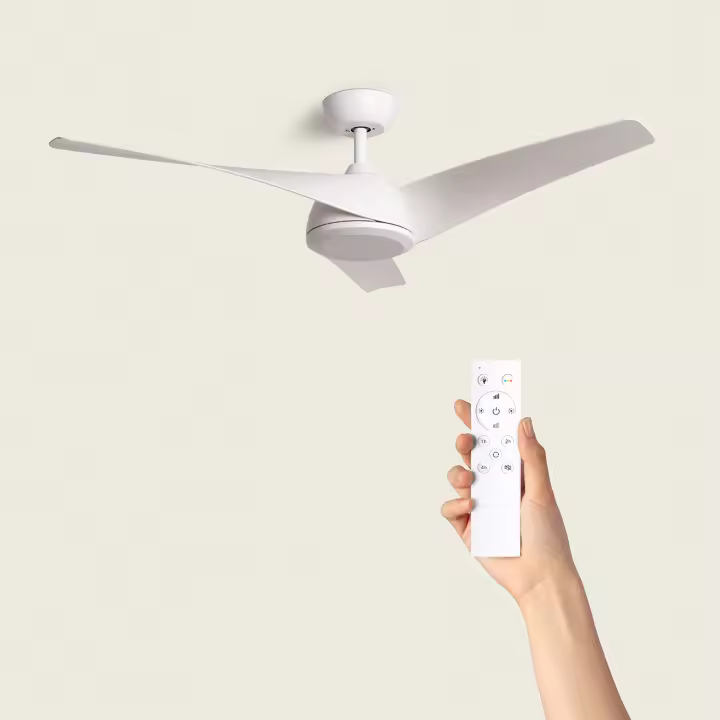 Ledkia Ventilador de Techo Silencioso Eubea 132cm Motor DC con Control Remoto y Luz LED - 1