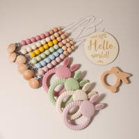 Juego De Regalo Para Bebé Recién Nacido Mordedor De Silicona Conejito Juguete De Madera Rattle Accesorios Para Fotografía - details 6