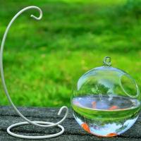 Acuario De Vidrio Colgante Para Peces Tangara Forma Redonda/Cuadrada Translúcida Con Soporte De Estante Decoración Para El Hogar - details 3