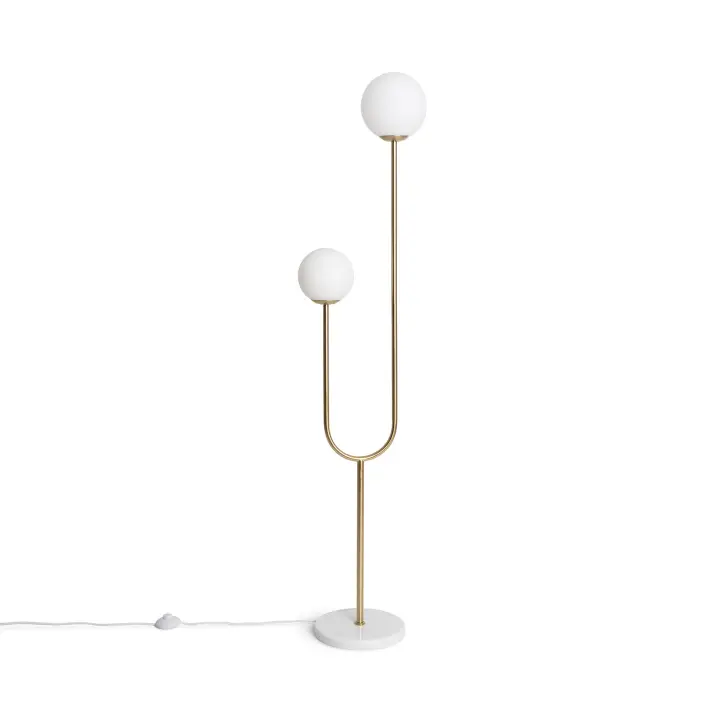 Ledkia Lámpara de Pie Moonlight Brass 2 Focos Metal y Cristal - 1