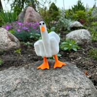 Estatua De Resina Creativa Y Divertida De Pato Pequeño Con Dedo Del Middle Decoración De Escritorio Para El Hogar Y Jardín Regalo Único - details 1