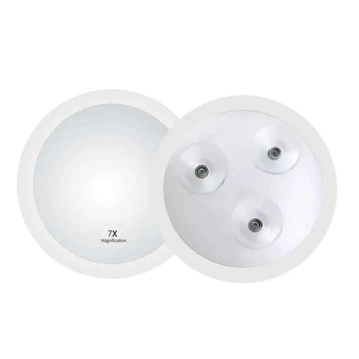 Espejo 7 aumentos redondo. Blanco/Transparente. Incluye ventosas. - 1