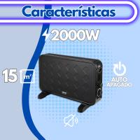 XSQUO Useful Tech. Radiador Convector de diseño 2000 W. Termostato Regulable. con Soporte de pie. Protección sobre calentamientos. Muy silencioso. Smart Confort Power Warm. Calienta habitaciones de hasta 15m2 - details 2