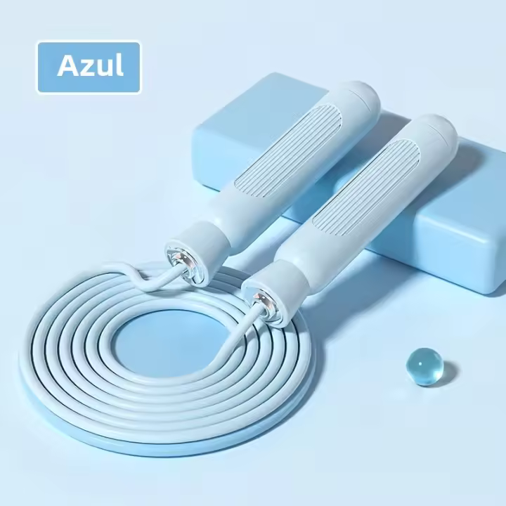 Cuerda De Saltar Ajustable Para Hombres Mujeres Y Niños Ejercicio De Fitness Peso Del Saltar Longitud De Cuerda Resistente Interior - 1